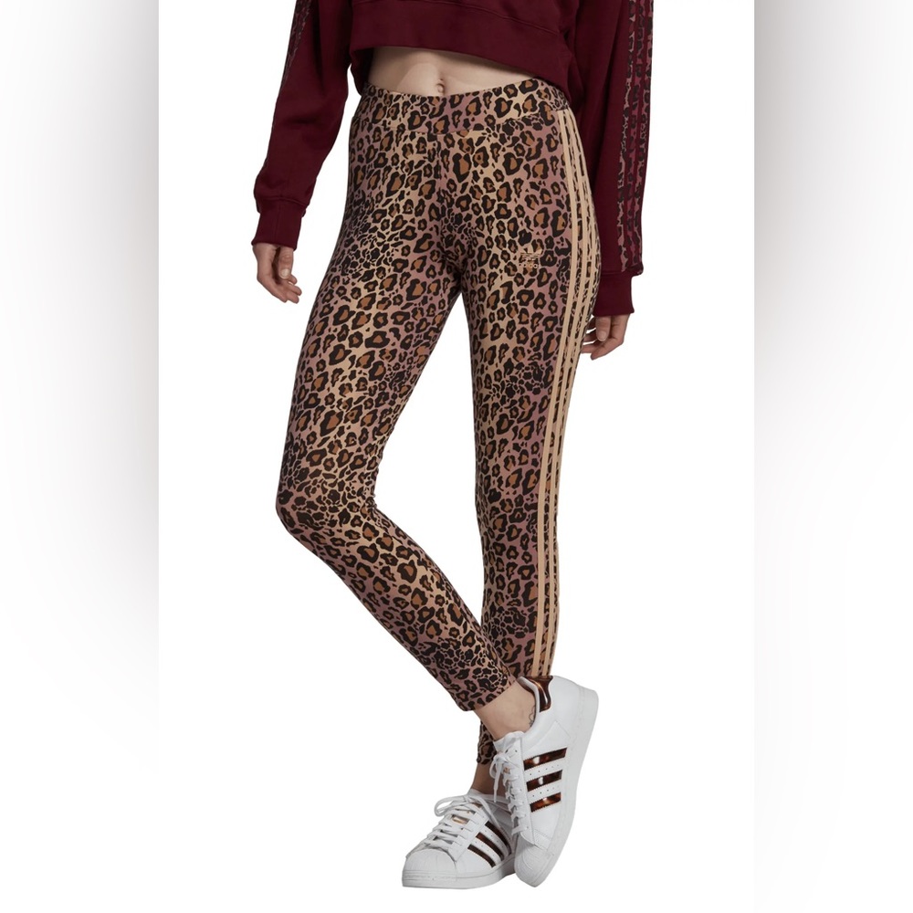Adidas Women Leopard Print Ankle Leggings